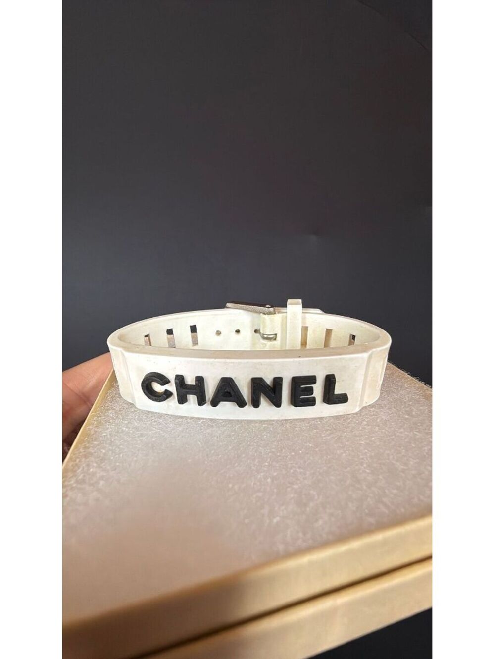 Chanel White Rubber Bracelet